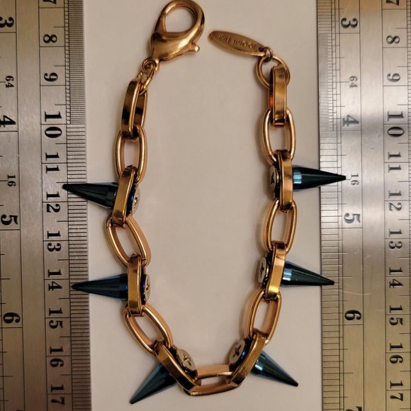 Joomi Lim Jewelry - Designer Signed JOOMI LIM Blue Rose Gold Spike Bracelet